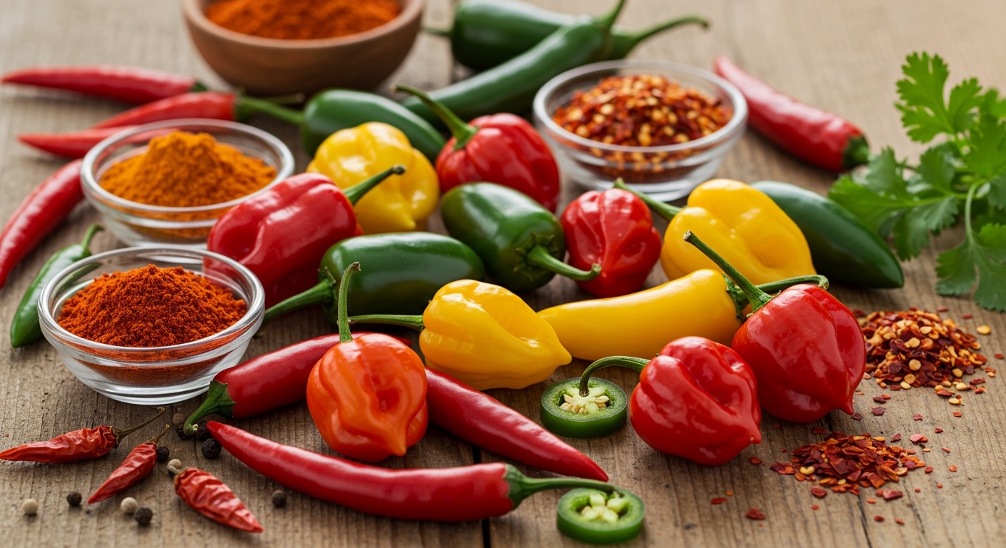 A kapszaicin gazdag forrásai a különböző chili fajták.