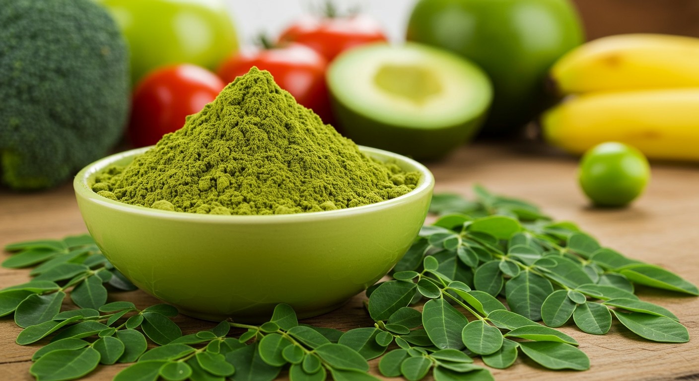 A moringa por gazdag antioxidánsokban és tápanyagokban.