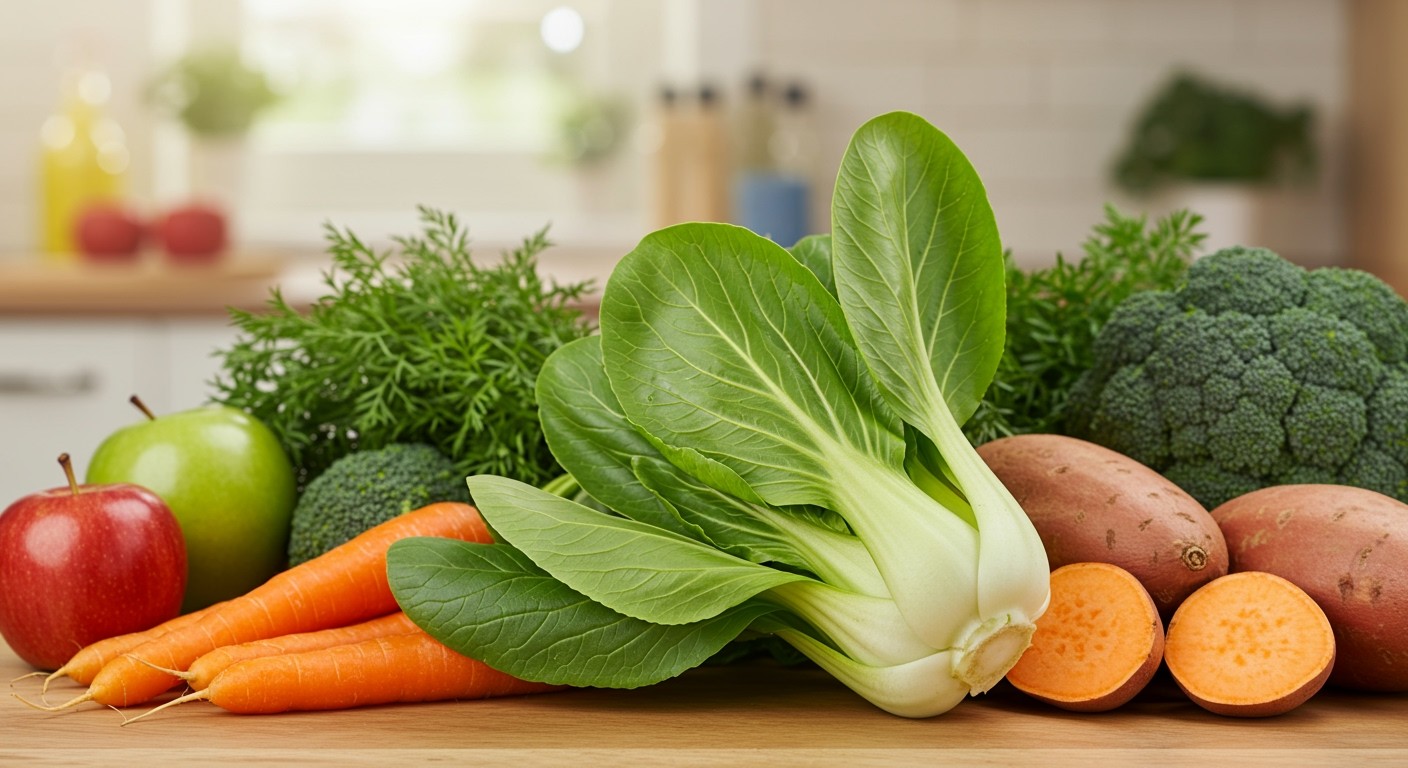 A pak choi gazdag A-vitaminban, támogatja a látást.