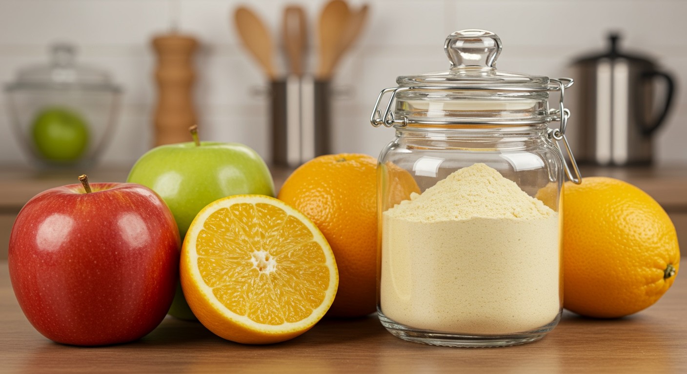 A pektin ipari előállítása gyümölcsök feldolgozásával történik.