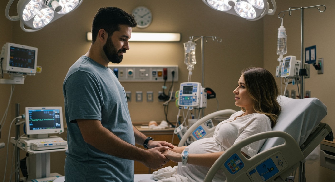 Az apa érzelmi támogatása kulcsfontosságú a vajúdás során.