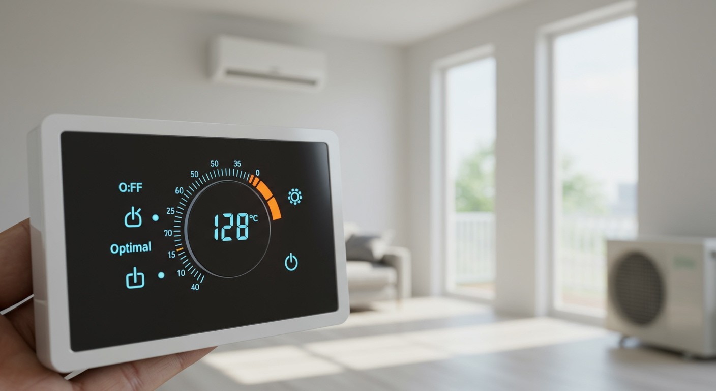 A termosztát precízen szabályozza a klíma energiafogyasztását.