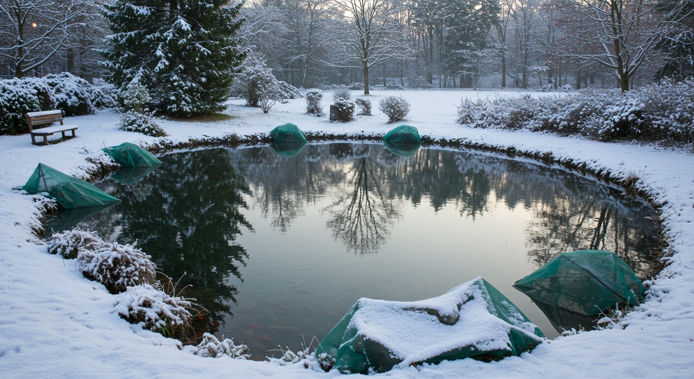 A fagy elleni védelem kulcsfontosságú a tó egészségéhez.