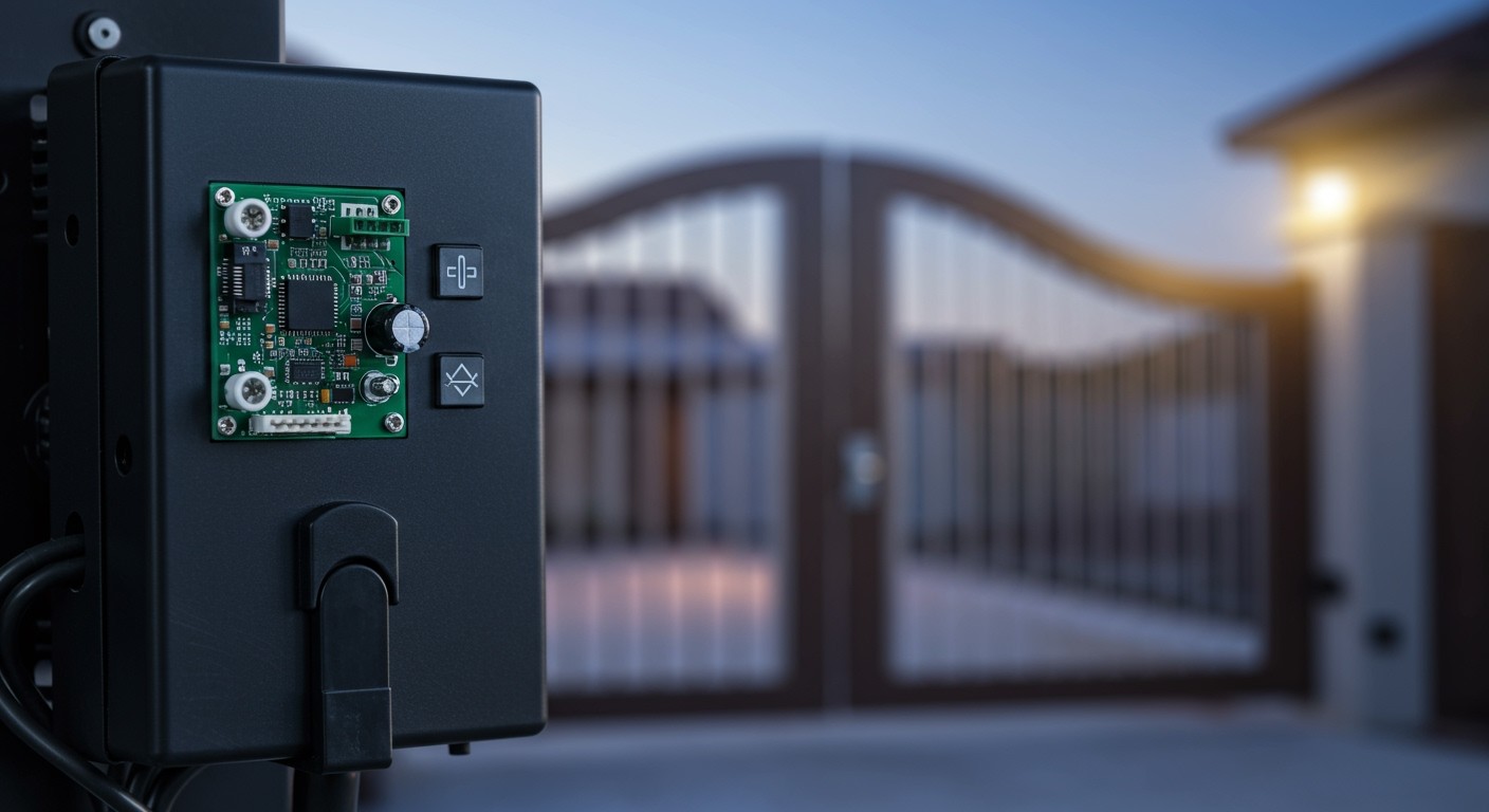 A vezérlőegység irányítja a kapu automatikus működését.