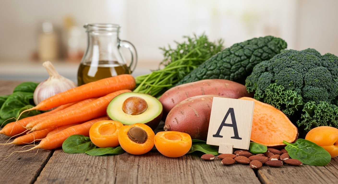 A sárgarépa és a spenót A-vitaminban gazdag ételek.