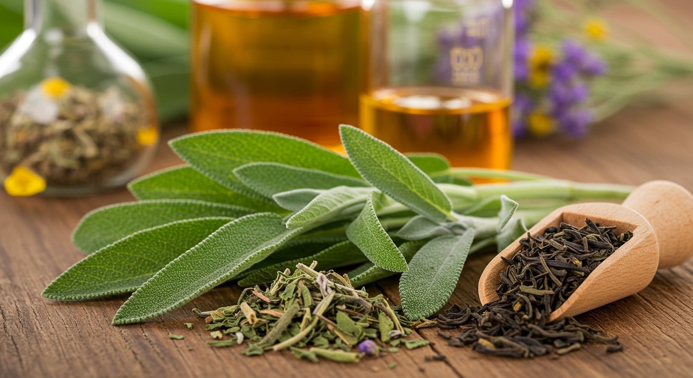 A zsályatea tanninokat és flavonoidokat tartalmaz, gyulladáscsökkentő hatású.