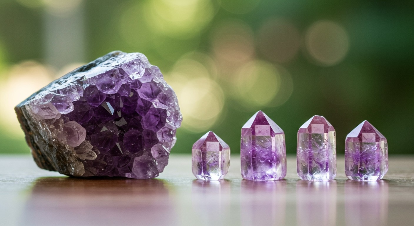 Az igazi ametiszt színe lila, opálos fényű.