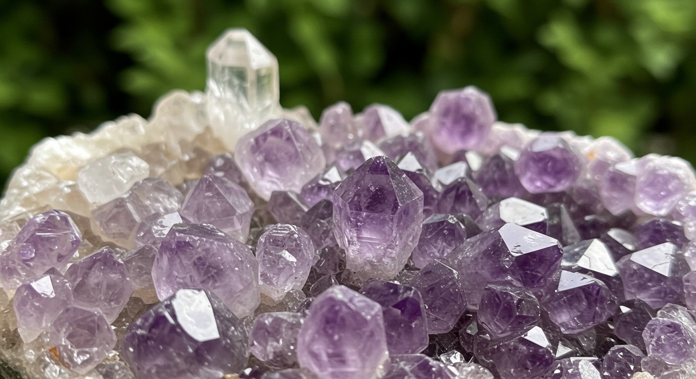 Az ametiszt színei a spiritualitás mélységét tükrözik.