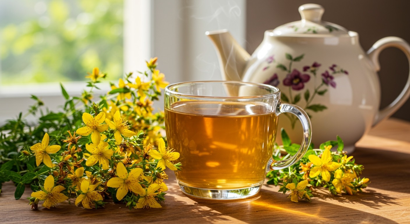 Az orbáncfű tea segíthet a stressz csökkentésében.