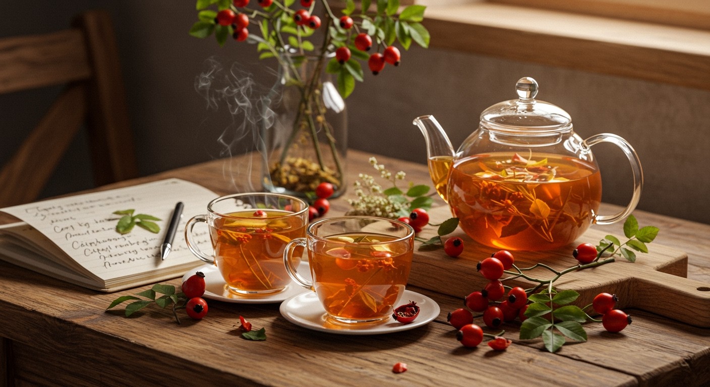 A csipkebogyó tea gazdag C-vitaminban, erősíti az immunrendszert.