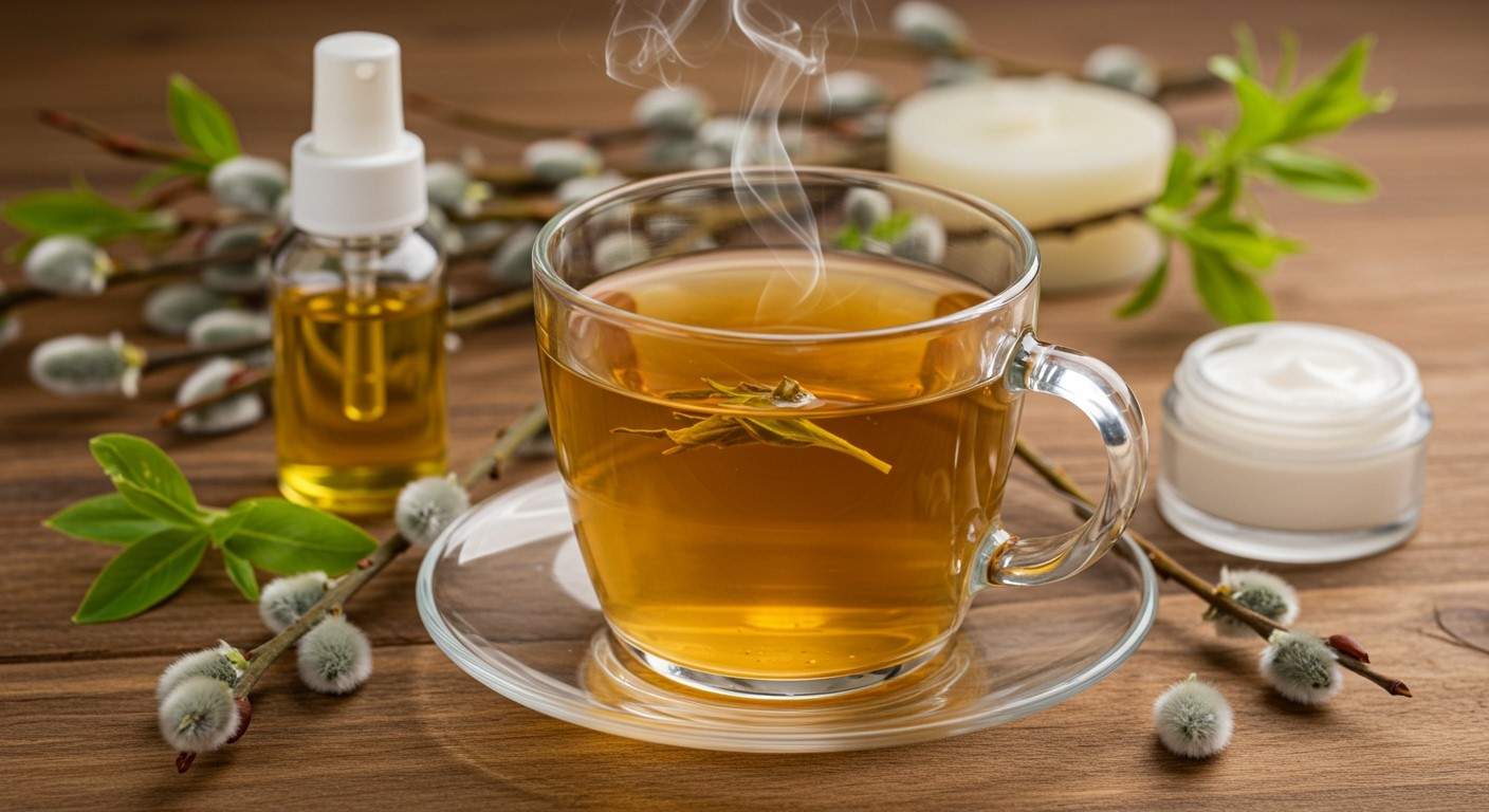 A fűzfa tea gyulladáscsökkentő hatása segíthet a bőrproblémákon.