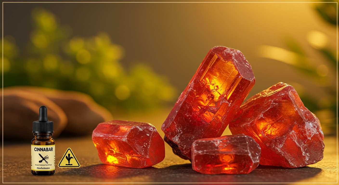 A cinóber higanyvegyület, amely mérgező lehet.