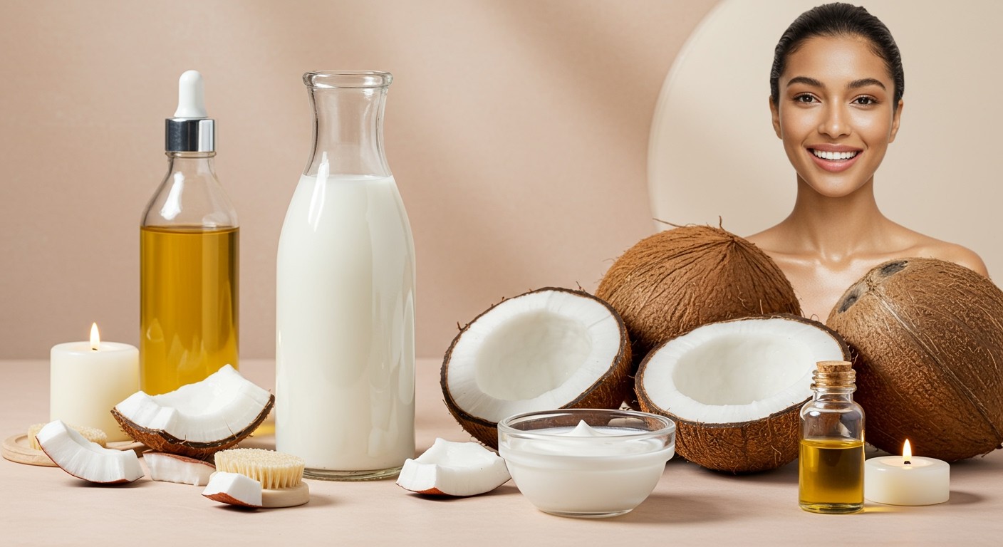 A kókusztej hidratálja és táplálja a bőrt.