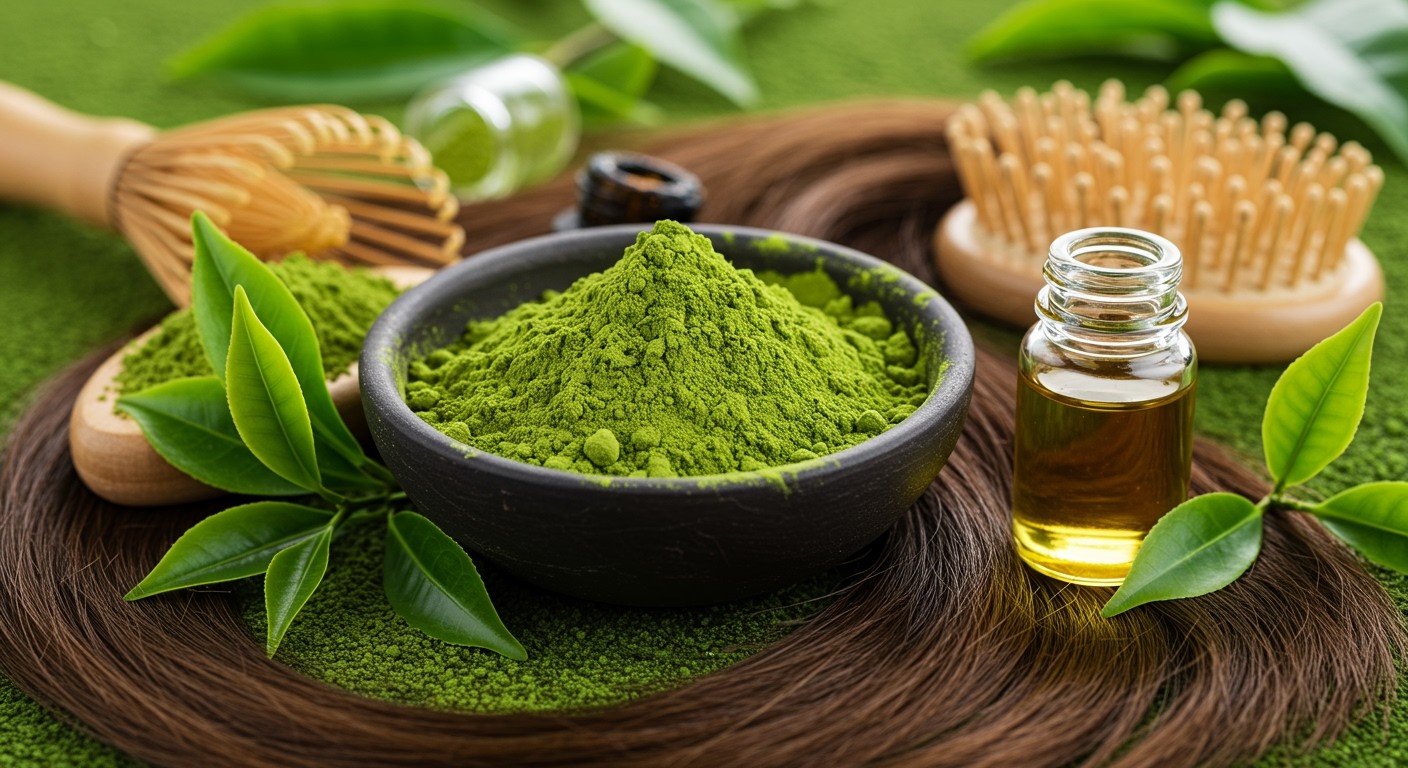 A matcha por táplálja és védi a hajszálakat.