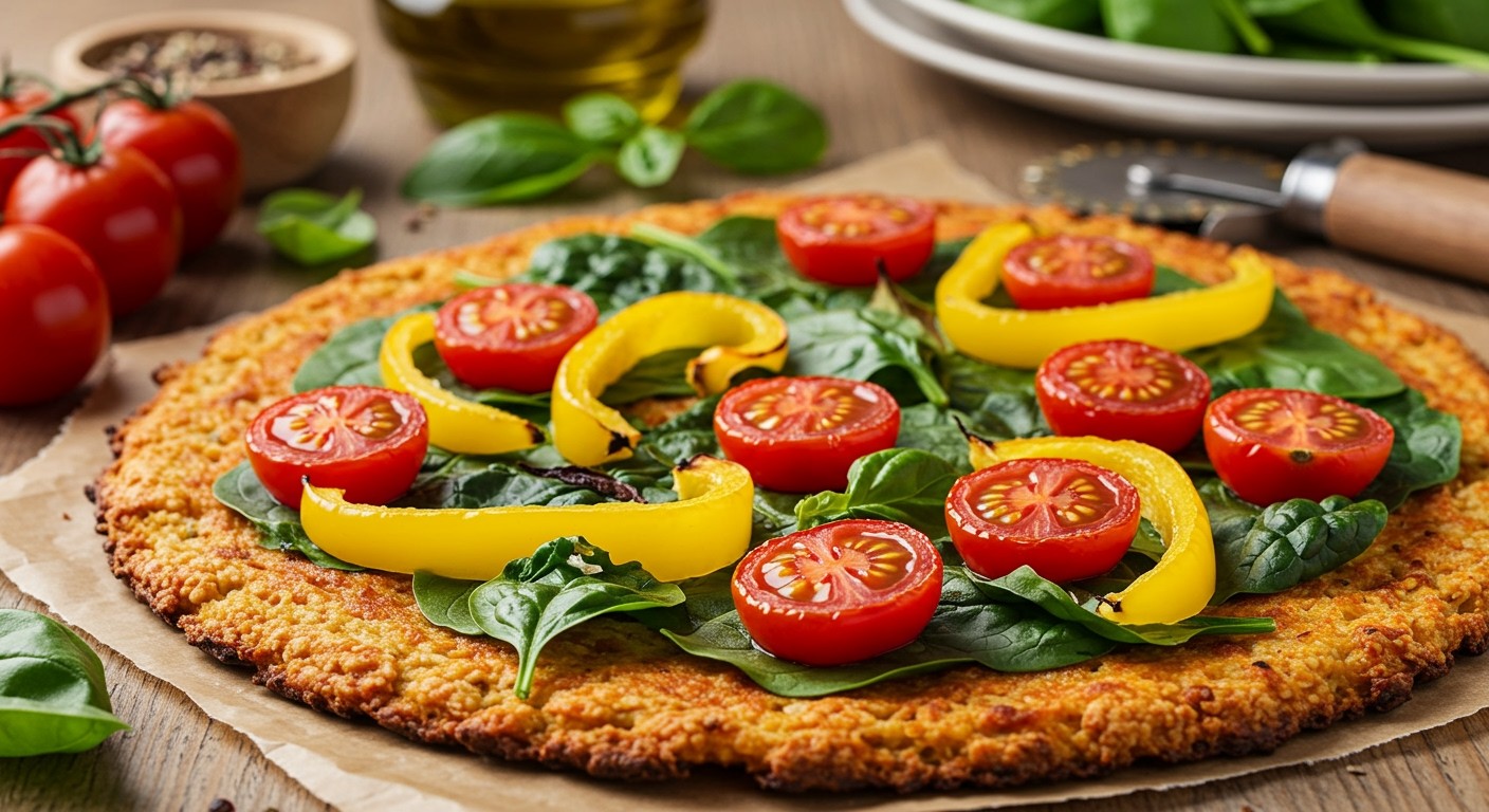 A karfiol pizzaalap alacsony kalóriatartalmú alternatíva.