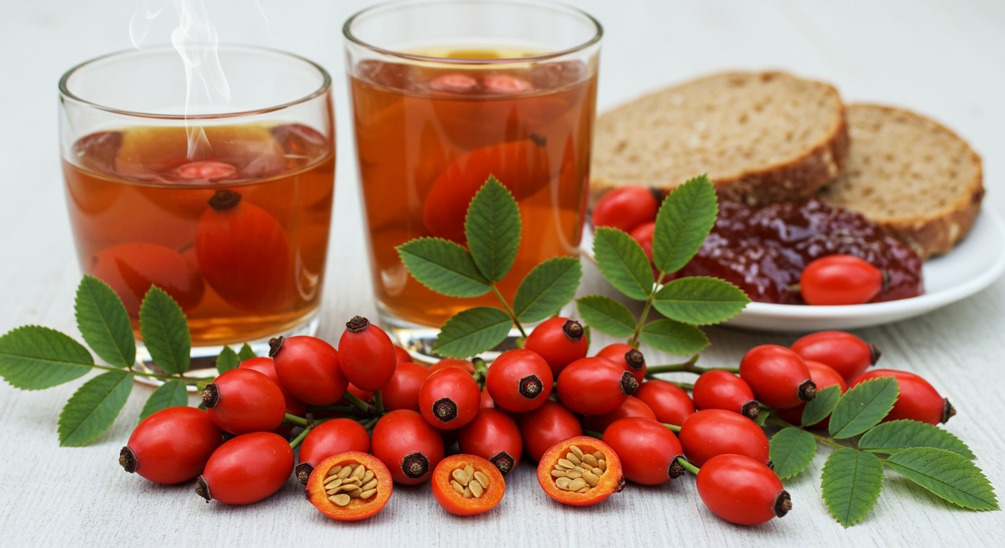 Csipkebogyóból készült lekvár gazdag C-vitamin forrás.