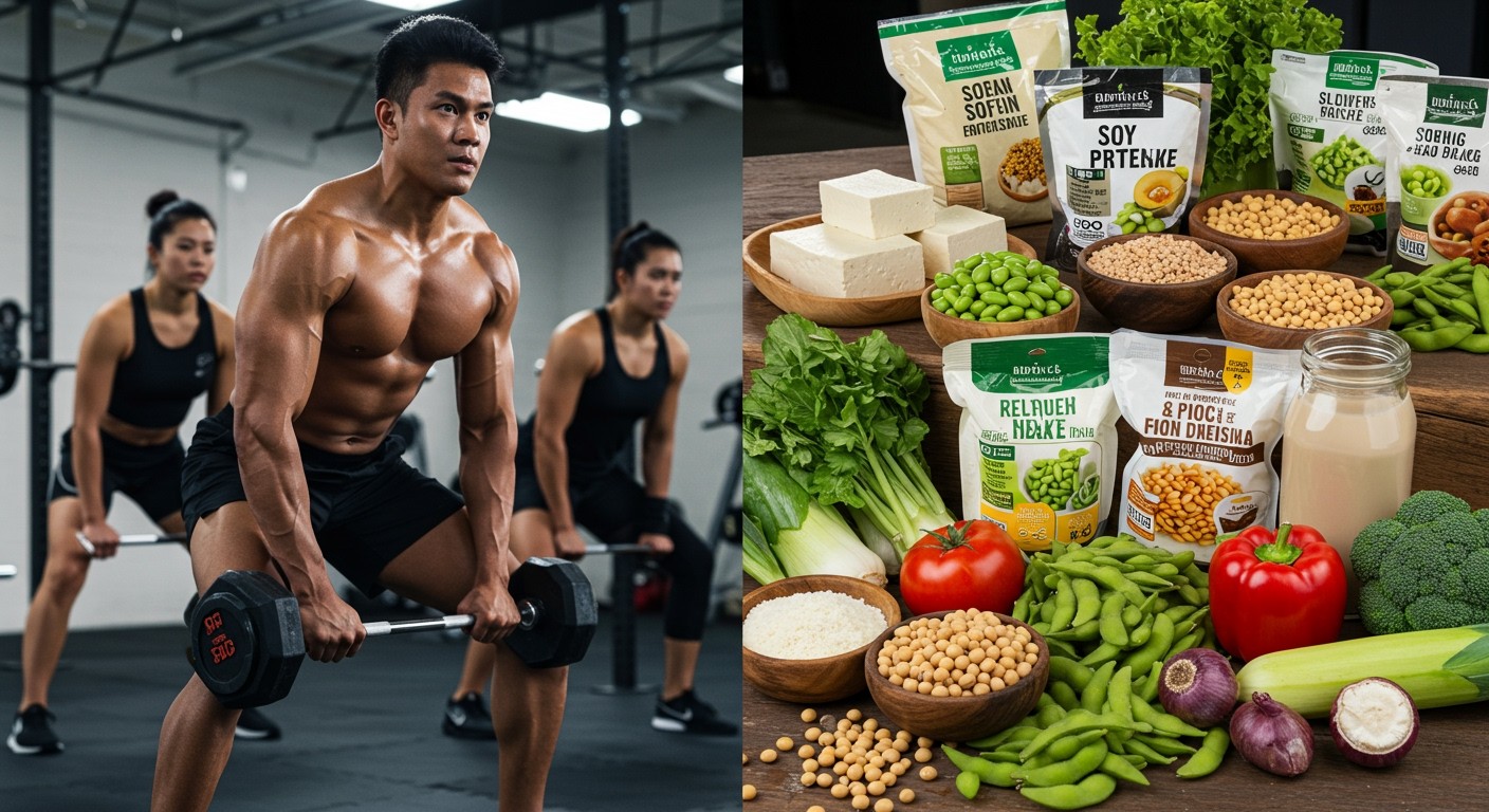 A szója gazdag fehérjében, támogatja az izomépítést.