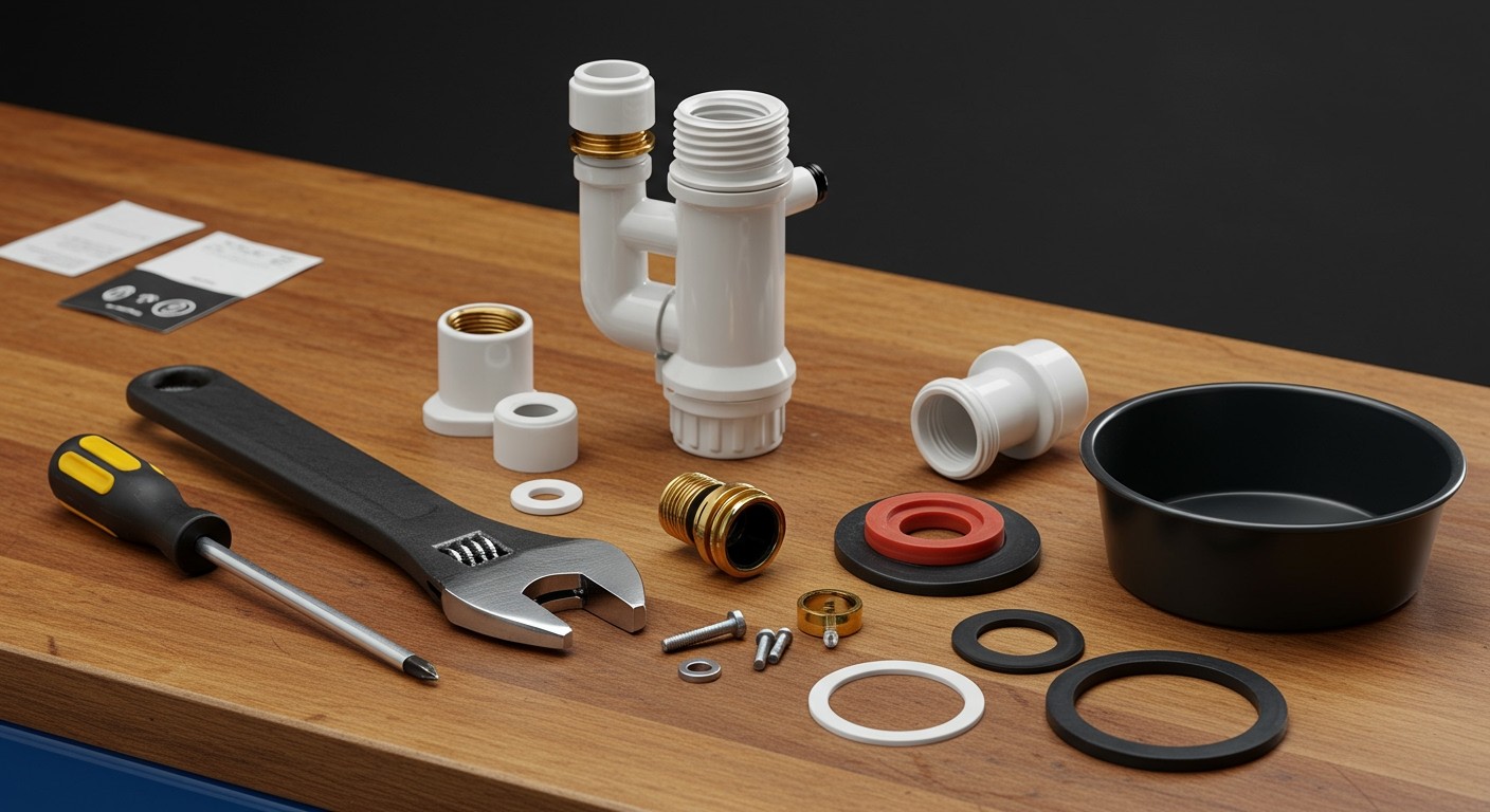 Csavarhúzó és vízálló szigetelőszalag elengedhetetlen a javításhoz.