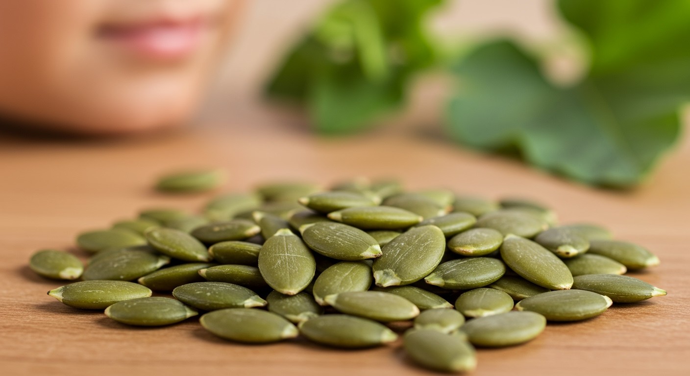 A tökmag gazdag cinkben, ami erősíti a hajat.