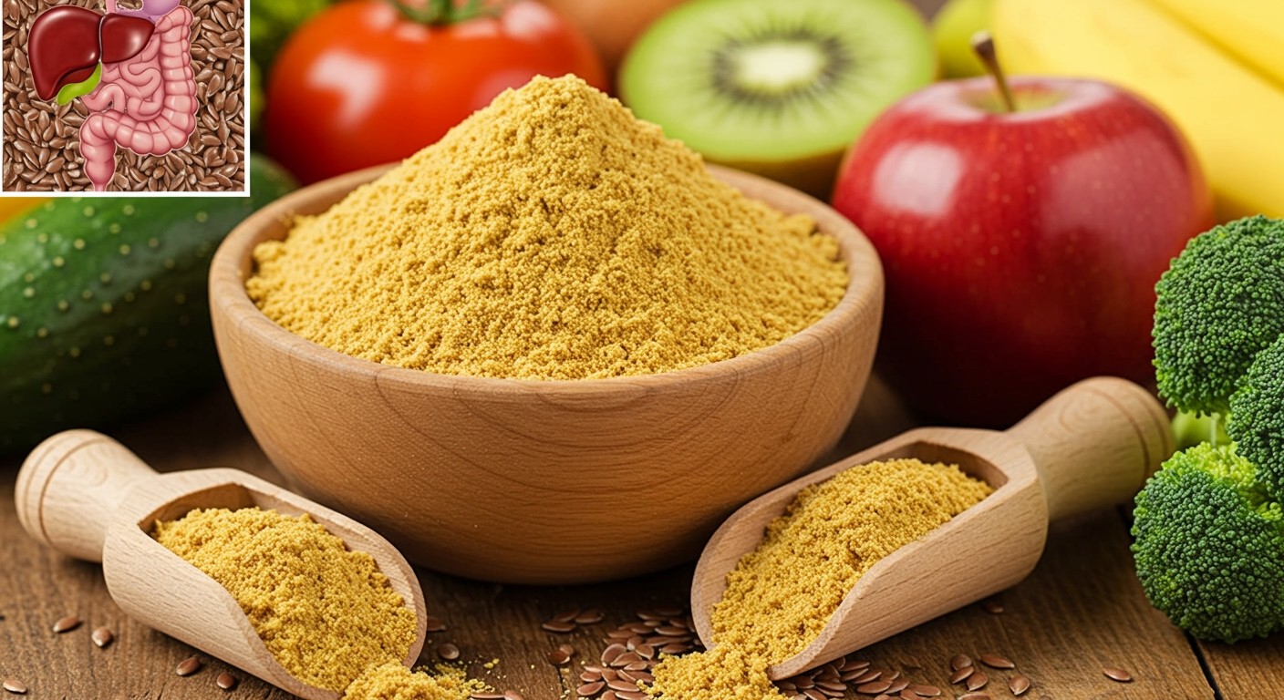 A lenmagliszt prebiotikus hatása javítja a bélflórát.