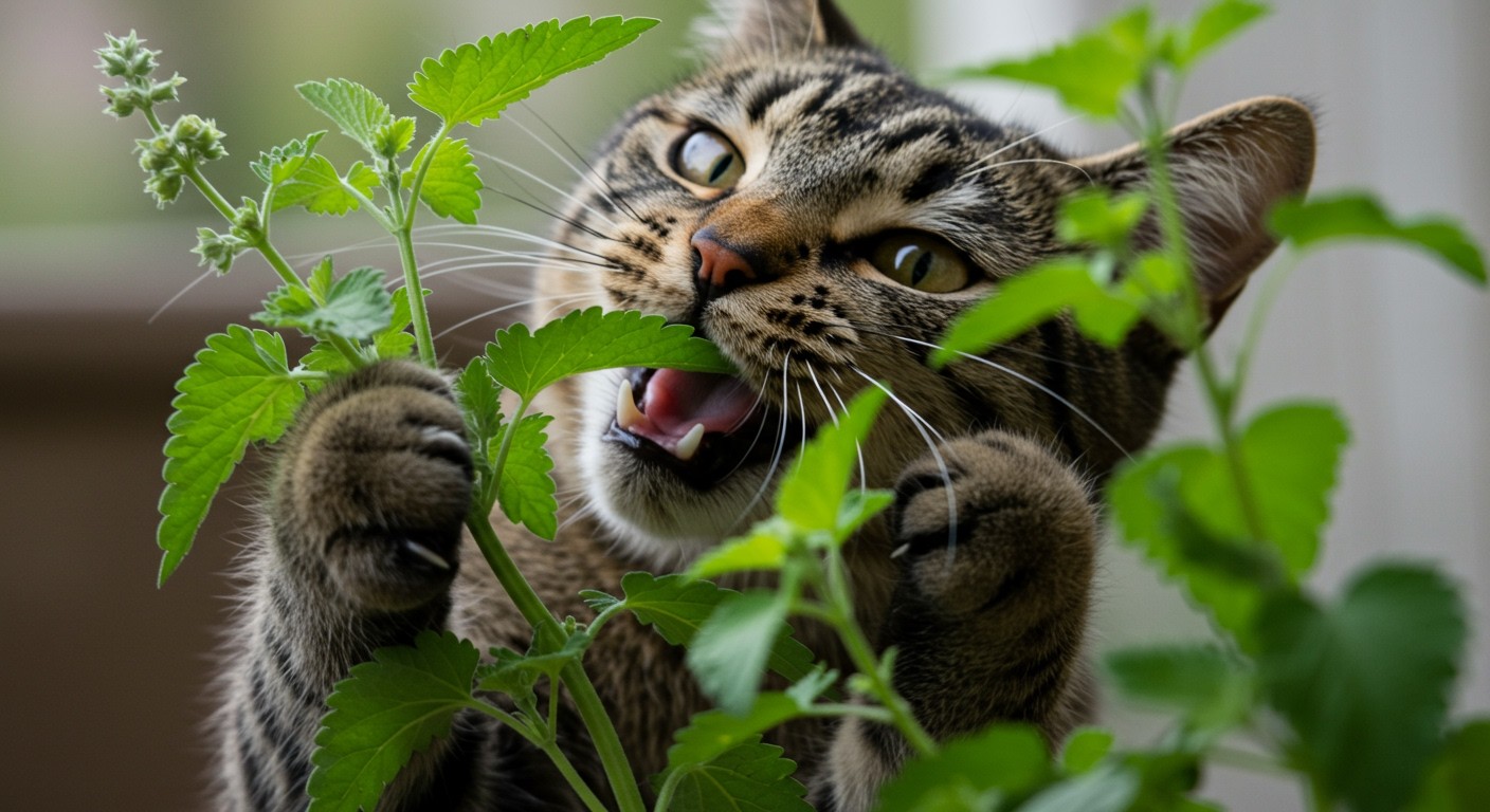 A macskamenta feromonokat tartalmaz, amik vonzóak a macskák számára.