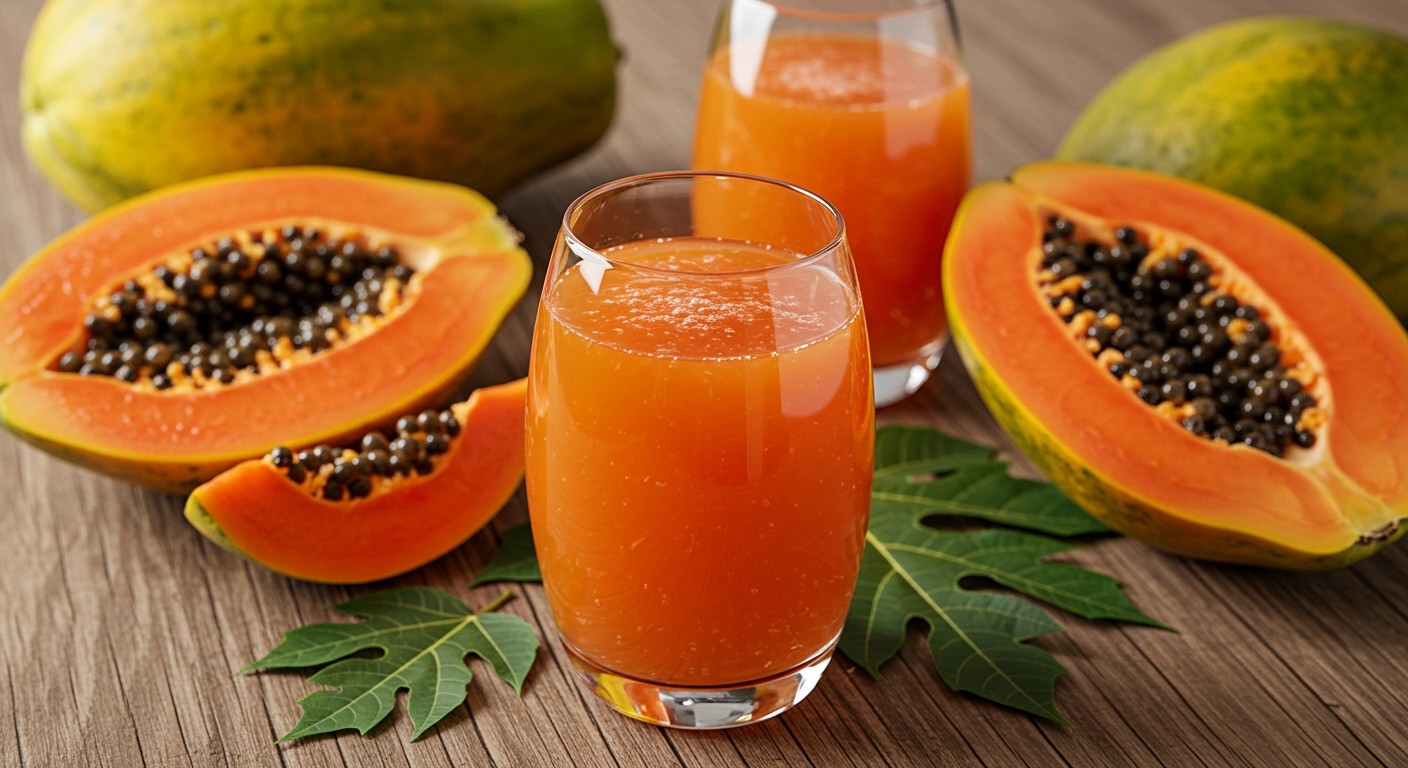 Papaya bor készítéséhez érett gyümölcs szükséges a legjobb ízhez.